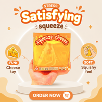 Jouet Squishy en TPR en forme de barre de chocolat, motif fromage, doux, à rebond lent, mignon, anti-stress, à presser, Fidget