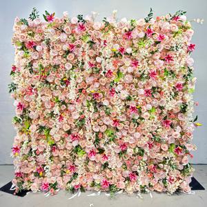 Factory Custom 8ft X 8ft Square Silk <strong>Artificial</strong> <strong>Flower</strong> <strong>Wall</strong>, Bulk Commercial <strong>Flower</strong> Backdrop for Wedding &amp; Event Stage - Product Image 2