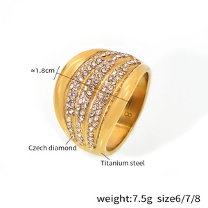 Anillos Vintage de Oro de 18k con Moissanita y Circonita para Mujer, Anillos Punk de Titanio para Hombre, Juego de Joyería de Acero Inoxidable - Product Image 3