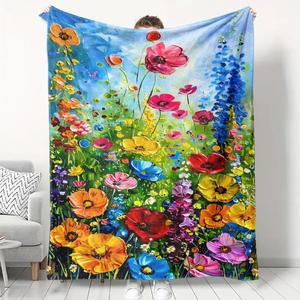 Floral <b>Flannel</b> Blanket Throw Blanket Nap Blanket Fade Resistant Lightweight for Bedroom Living Room Custom Print Bulk Wholesale - Product Image 6