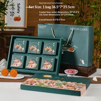 Boîte en carton de qualité alimentaire pour gâteaux de lune de mi-automne au design traditionnel 2026, avec coffret cadeau de 6 pièces et sac à main