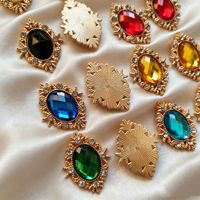 Boutons en alliage de pierres précieuses ovales en forme de losange avec strass pour chaussures, vêtements, sacs, accessoires pour cheveux et bricolage