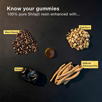 Gummies de Shilajit Or avec Ashwagandha – Complément OEM en Emballage Individuel – Gummies de Shilajit Pur de l'Himalaya 3000mg – Dropshipping