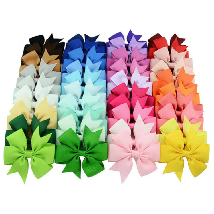 BoBo Mode Nouvelles Pinces À Cheveux Enfants Cheveux Accessoires 40 Couleurs 3 Pouces Ruban Bowknot Enfants Arc Pinces À Cheveux Pour Les Filles