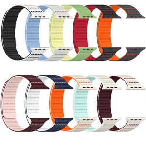 Nueva Correa Magnética para Reloj de iPhone 8/9/SE con Diseño de Panal de Abeja en Dos Tonos, Material de Gel de Silicona, Cuatro Niveles - Product Image 1