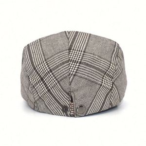 Fashion New European American Men Newsboy Cap Women Plaid Cloth Stitching Flat Top Lvy <b>Hat</b> - Product Image 5