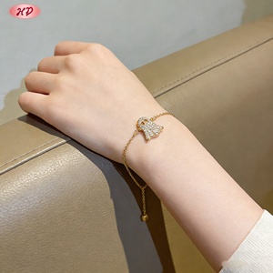 Bracelet coulissant Hengdian en plaqué or 18 carats avec triple zircon fantôme pour femme, idéal pour Halloween - Product Image 4
