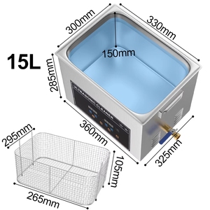 Nettoyeur à ultrasons 15L avec robinet, machine de <span class=keywords><strong>nettoyage</strong></span> à ultrasons <span class=keywords><strong>pour</strong></span> outils de laboratoire, carburateurs métalliques, pièces de moteur automobile, bain à ultrasons - Product Image 2