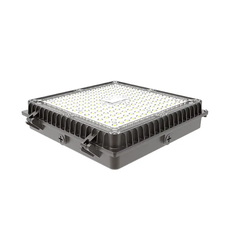 80W Led Square Canopy Lights 50W 100W 5000K Outdoor Canopy Led Light Fixtures for Parking Garages  Subway Stations