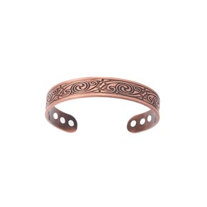 <b>Copper</b> Alloy Swirl Cuff <b>Bracelet</b> Open Magnetic Unisex Jewelry Bronze Color Yiwu Origin - Product Image 5