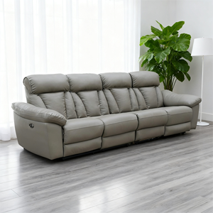 Vendita calda 4 posti Beige <span class=keywords><strong>divano</strong></span> reclinabile modulare con Console salvaspazio soggiorno - Product Image 5