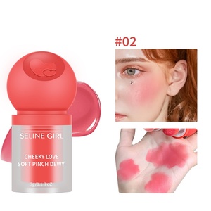 Wholesale 5 Color Natural Cream Blusher Cute Face Brightener with Fur Brush Liquid <b>Blush</b> for Women Girls - Product Image 5