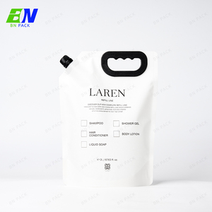2L持続可能な環境にやさしいホワイトクラフト紙注ぎ口ポーチハンド消毒剤シャワージェルシャンプー詰め替えバッグ - Product Image 2