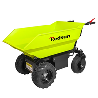 Chargeuse sur pneus électrique 48V sans balais 4x4, benne basculante, capacité de charge 600 kg, basculement automatique, éclairage LED, carrosserie en acier durable, service OEM de haute qualité