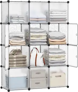 DIY 20 Cube Portable Closet Wardrobe Storage Organizer Clothes Cabinet