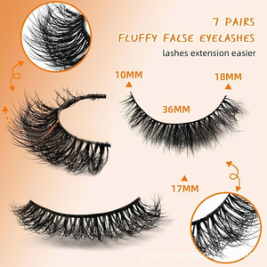 Pestañas Postizas ShuangYu Hechas a Mano con Efecto Voluminoso <span class=keywords><strong>3D</strong></span>, Reutilizables, Libres de Crueldad Animal, de Pelo Sintético, 17 mm de Largo, 0.07 mm de Grosor - Product Image 6