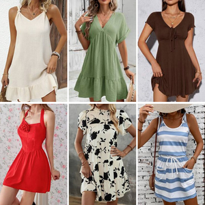 Vestidos de Algodón Elegantes para Mujer, Estilo Veraniego, Tops Sexys, Modelo QZ-034 CN/GUA, Envíos Aleatorios, Inventario Disponible - Product Image 5