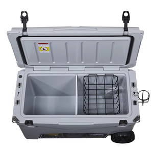 Glacière isotherme moderne 70QT avec roues et poignée télescopique, grande capacité, double usage pour camping, pique-nique, pêche, transport de denrées alimentaires et de canettes, avec blocs de glace réutilisables - Product Image 4