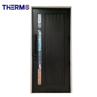 Portes d'entrée extérieures à battants pivotants résistantes aux ouragans pour la Floride, vente chaude, verre de sécurité, pour appartement et chambre à coucher