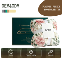 Selimut Lembut Motif Bunga dari Kain Flanel Fleece, Selimut Bunga Pink yang Nyaman untuk Sofa, Tempat Tidur, Penggunaan Sepanjang Musim