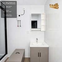 Mobil-home conteneur de 40 pieds, extensible à une aile, extérieur blanc, intérieur avec murs en cristal de carbone, projet de cabane de camping à distance