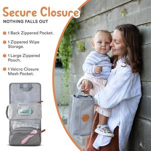 Bolsa de Pañales Plegable de 3 Secciones, Estuche para Toallitas, Bolsa de Almacenamiento para Artículos Esenciales del Bebé, Organizador de Pañales, Cambiador Portátil, Bolso de Mano para Mamá - Product Image 3