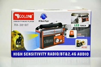 Radio rechargeable GOLON RX-381BT avec haut-parleur Bluetooth, lecteur MP3 USB SD TF, solaire et lumière