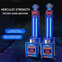 King Hammer Ticket Arcade Coin Operated Indoor Metal Arcade Game Machine English Interface Big Punch Hit Hammer Flashing Lights