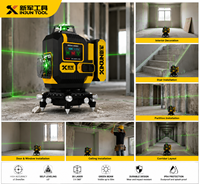 Niveau laser 4D vert 16 lignes avec batterie 18650 520nm, auto-nivelant à pendule de qualité industrielle pour la construction et le bricolage