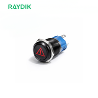 Interrupteur à bouton-poussoir métallique momentané ou à enclenchement, étanche IP54, avec LED RGB personnalisable, pour contrôle industriel