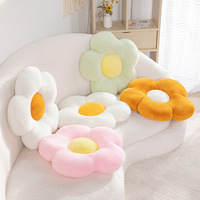 Coussin en peluche en forme de fleur mignon, coussin de sol décontracté et confortable, coussin de décoration pour le bureau, le salon, le lit (35 cm)