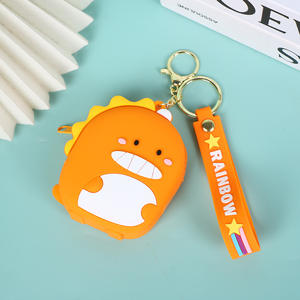 Factory Wholesale Dinosaur Silicone Wallet Cartoon Waterproof <b>Clear</b> Zipper for Jewelry Earphones USB Cables <b>Travel</b> <b>Toiletries</b> - Product Image 6