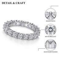 Bague en or 9K 10K 14K 18K pour femme, sertie de diamants de laboratoire ronds brillants de 3 mm, couleur DEF, pureté VVS, avec monture à griffes intégrale, empilable, bijoux fins