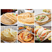 Machine automatique pour la fabrication de pain plat Saj, crêpes fines, pancakes au canard rôti, burritos mexicains, tacos, chapatis et tortillas