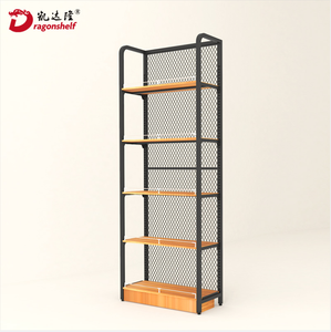 Étagère de supermarché en <span class=keywords><strong>bois</strong></span>, présentoir en métal et en <span class=keywords><strong>bois</strong></span> robuste - Product Image 6