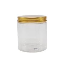 Vente en gros de pots en plastique PET transparent à large ouverture avec couvercle pour le stockage d'aliments secs 1oz 2oz 4oz 6oz 8oz 12oz 16oz