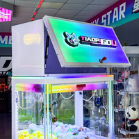 Vitrine commerciale de machine à griffes avec lecteur de cartes et validateur de billets pour les magasins de jouets tendance