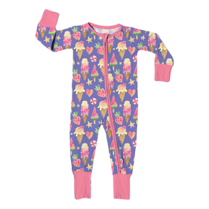 Tutina per Neonati in Bambù Organico e Spandex con Stampa Frutta, Manica Lunga, Unisex, con Cerniera Bidirezionale, Pigiama Traspirante - Product Image 3