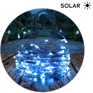 Ghirlanda Solare 12m con 100 LED 8 Funzioni Bianco Freddo (Electro DH 79.750/12/DIA) IP44 6500K - Product Image 2
