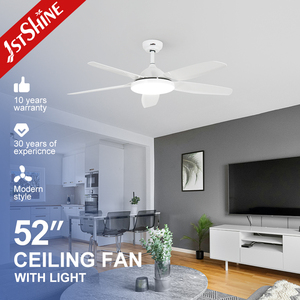 Ventilador de techo LED 1stshine de fábrica, aspas blancas, silencioso ventilador de techo ABS de 52 pulgadas con luz LED y control remoto - Product Image 2