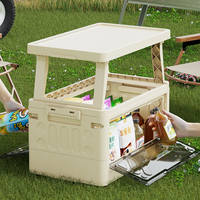 Boîte de rangement pliable en plastique moderne pour l'intérieur et l'extérieur, table de pique-nique de camping, boîte de rangement pour collations en famille