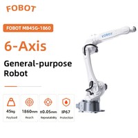 Robot industriel FOBOT à 6 axes, charge utile de 10 kg, manutention de haute précision, tri, inspection, étiquetage, assemblage, boîte de vitesses PLC, IP67