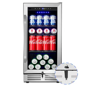 High Quality Customized Wine And Beverage Coolers LED Light Digital Display Stainless Steel Shelves Beer Fridge