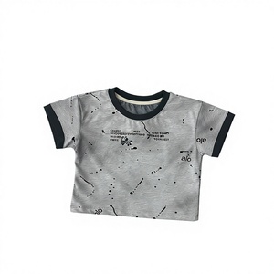 Camiseta de Algodón <span class=keywords><strong>para</strong></span> Niños y Niñas, Diseño con Salpicaduras de Pintura, Manga Corta, Estilo Casual, Venta al Por Mayor, Ropa Infantil OEM/ODM - Product Image 1