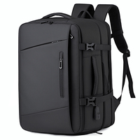 Sac à dos pour ordinateur portable respirant et extensible avec logo personnalisé, chargement USB, sangle à coussin d'air, idéal pour les voyages d'affaires de nuit