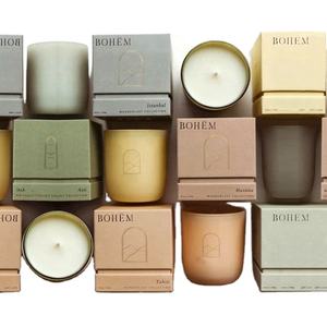 2025 新款普利达定制硬纸蜡烛罐包装盒，带插入底座和盖子，豪华两件套空香薰蜡烛盒 - Product Image 1