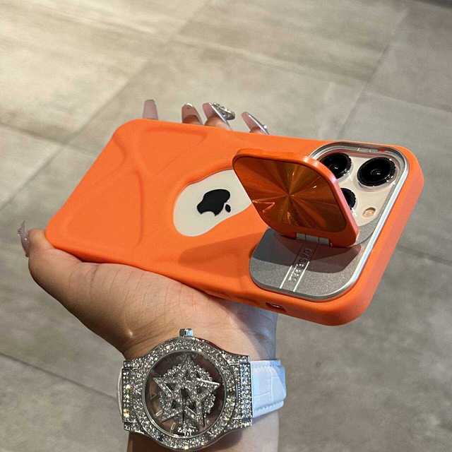 Luxury Magnetic Silicone Phone Case with Phone Holder for 16 Pro Max 14