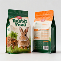 Sacs personnalisés pour aliments pour animaux de compagnie avec fond plat, pochette Doypack à fermeture éclair, sac pour aliments pour lapins