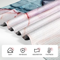 Chiffon de nettoyage en microfibre 100% tissé, imprimé en couleur avec logo personnalisé, avec bord décoratif, torchon de cuisine