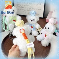 Nouvelle Tendance Porte-clés en Peluche Ours Chef Kawaii de 11 cm (Quatre Pouces) en Peluche Haute Densité, Animal en Peluche Doux, Accessoire de Sac pour Cadeau